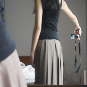 Pleated Taupe Skirt